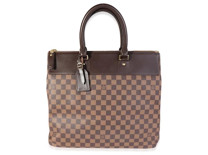 Louis Vuitton Damier Ebene Greenwich Tote  Brown Leather  ref.614205