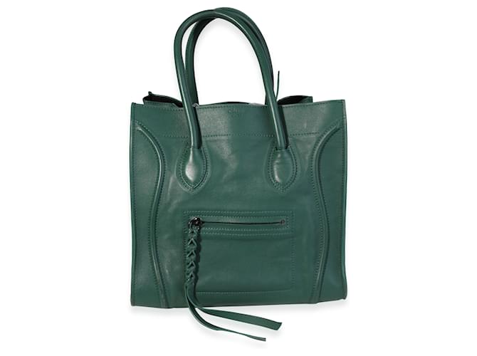 Céline Celine Forest Green Smooth Leather Medium Phantom Luggage Tote  ref.614219