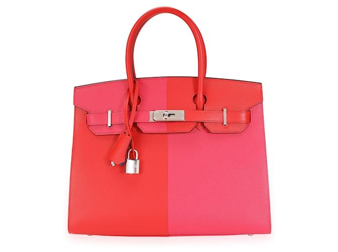 Hermès Hermes Nib Rouge De Coeur & Rose Extreme Epsom Sellier Birkin 30 PHW Couro  ref.614243