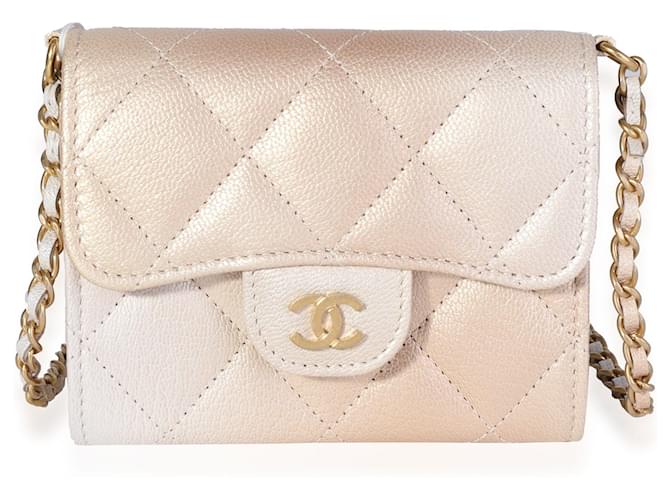 Chanel Gold Metallic Ombre Quilted Goatskin Classic Mini Clutch With Chain  Golden Leather  - Joli Closet