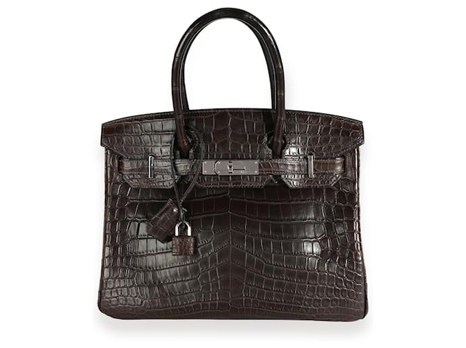 Hermes 'Black Matte Crocodile Birkin 30' Bag