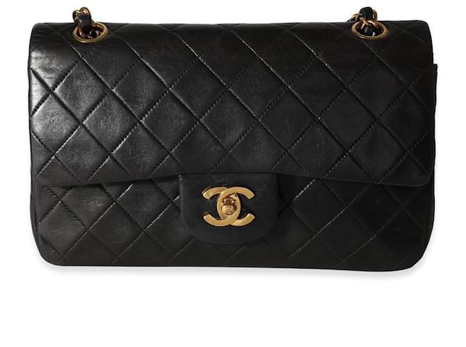 black chanel double flap bag small