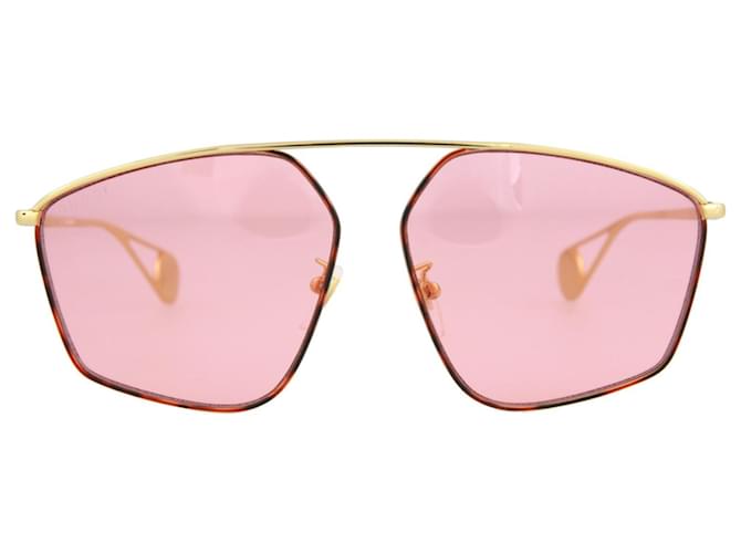 Gucci Pilotenbrille aus Metall Golden Metallisch  ref.614353
