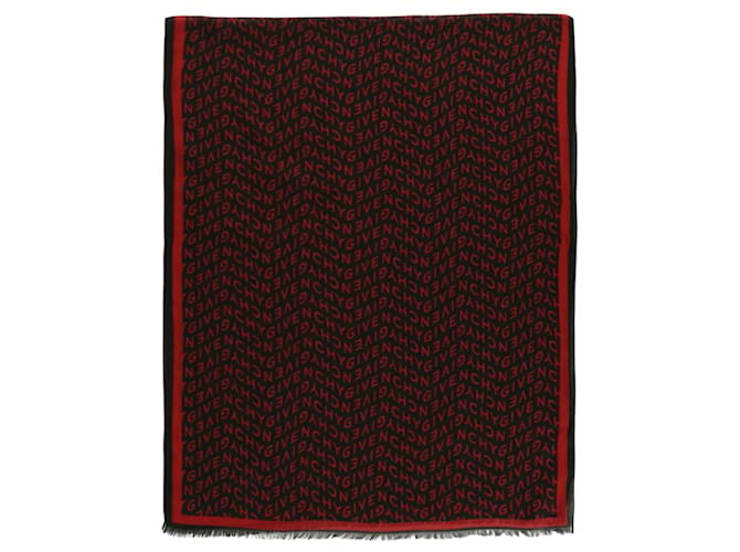 Pañuelo de seda con diseño de logotipo Chevron de Givenchy Negro  ref.614356