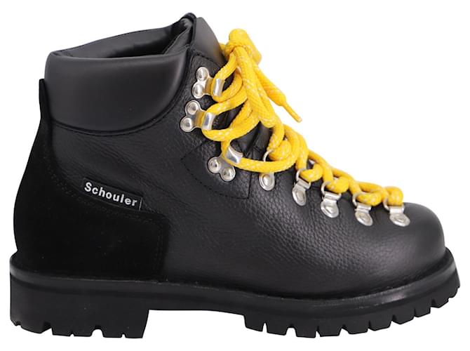 Proenza Schouler Hiking Boots in Black Nappa Calf Leather  ref.614361