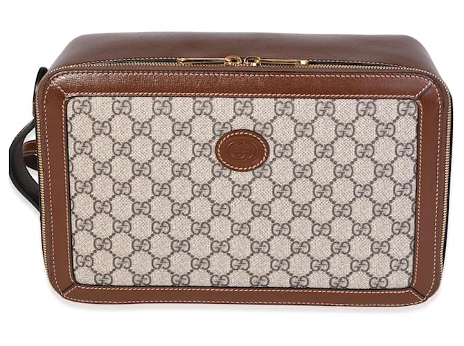 Gucci Gg Supreme Azalea Box Bag  Brown Leather  ref.614406