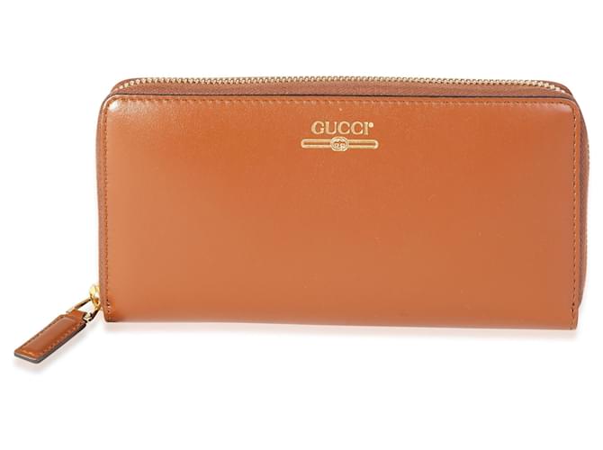 Gucci Brown Smooth calf leather Zip-around Wallet Pony-style calfskin  ref.614423