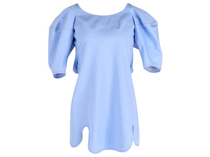 Ellery Deliberate Distance Cone Kleid aus hellblauer Baumwolle