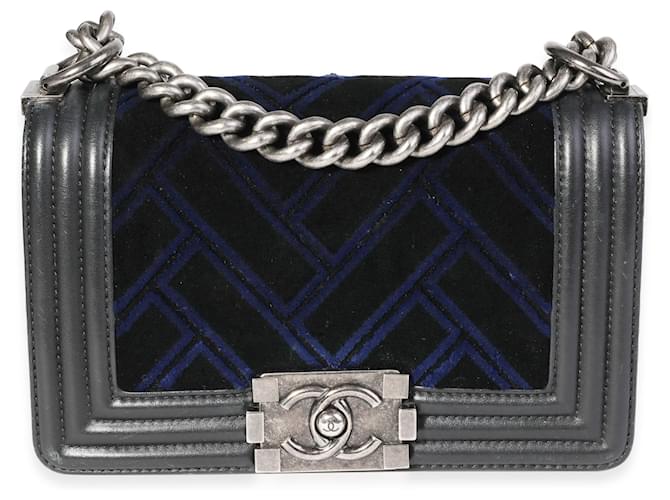 Chanel Boy Bag Small Velvet Blue