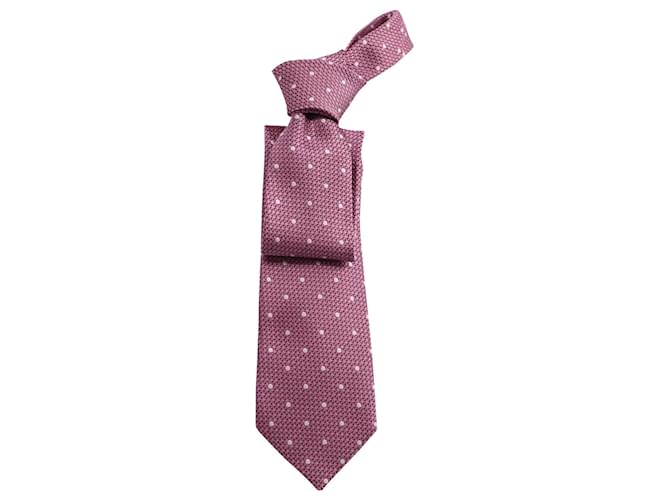 Tom Ford 80mm Polka Dot Krawatte aus rosa Seide Pink  ref.614461