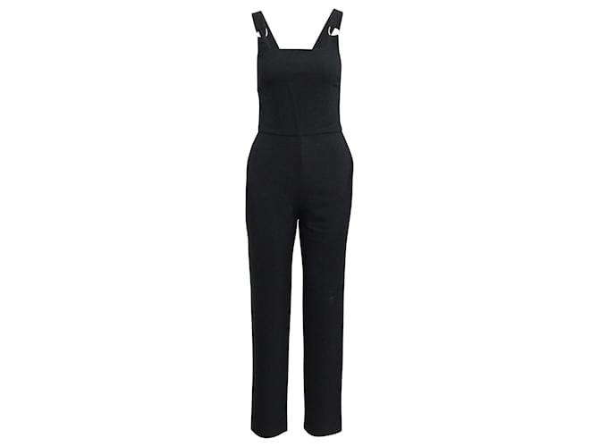 Maje Square Neck Jumpsuit in Navy Blue Polyester   ref.614531