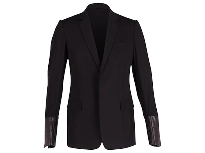 Dior Blazer with Leather Cuffs in Black Cotton  ref.614543