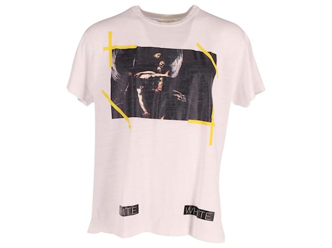 Off White C/O Virgil Abloh SS15 Caravaggio T Shirt in White Cotton  ref.614545