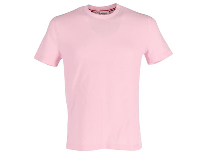 Thom Browne T-shirt classique à quatre barres en coton rose clair  ref.614550