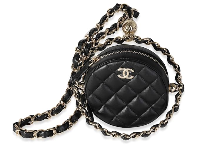 Chanel Quilted Lambskin Clutch With Chain Black Leather ref.614613 - Joli  Closet