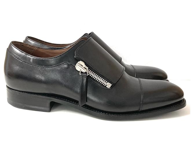 Zapatos brogue de cuero negro con cremallera lateral de Givenchy  ref.615050