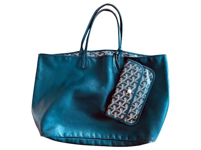 Anjou Goyard Handbags Black Leather Cloth  ref.615061