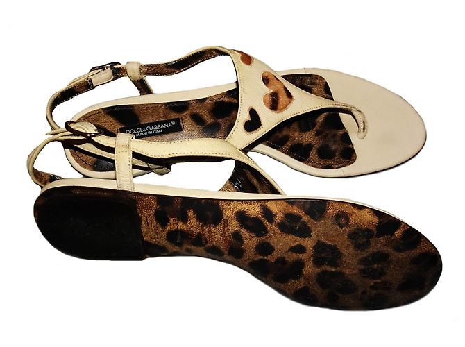 Dolce & Gabbana SANDALI DOLCE E GABBANA CON STAMPA LEOPARDATA Marrone Crudo