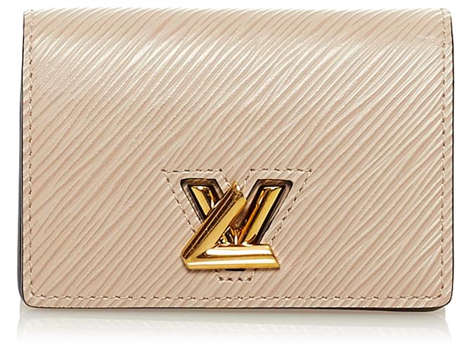 Louis Vuitton Brown Epi Twist Compact Wallet Beige Leather  ref.615215