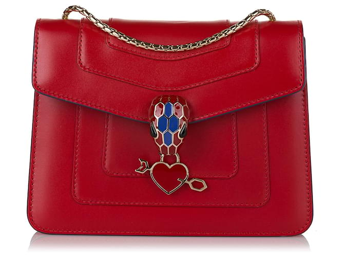 Bulgari Bvlgari Red Serpenti Forever Valentine Leather Crossbody Bag  Pony-style calfskin ref.615253 - Joli Closet