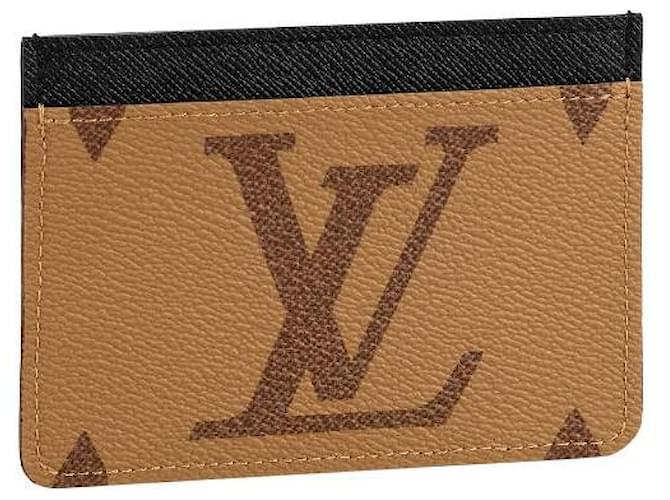 Louis Vuitton LV Side up card holder new Brown Leather  ref.615462