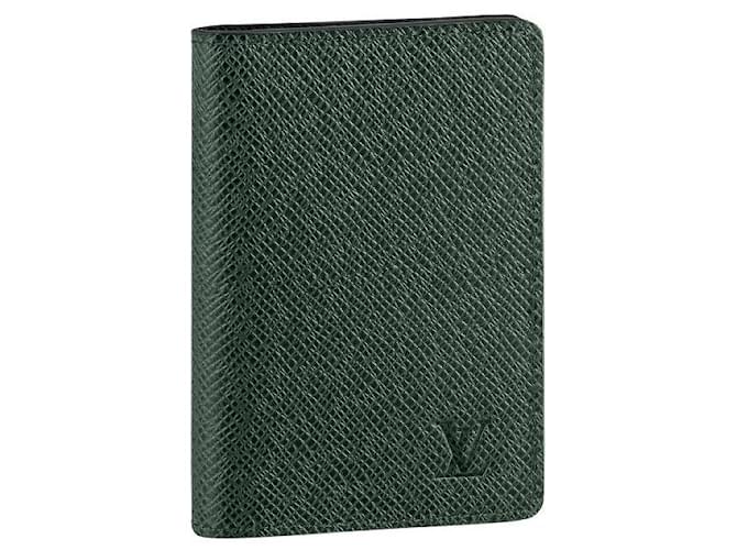Louis Vuitton LV organizador de bolso em couro verde  ref.615471
