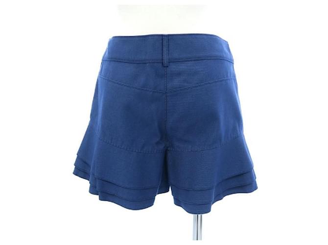 pantalones cortos chanel Azul Algodón  ref.615503
