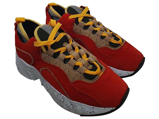 Acne Studios Rockaway Contrast Sneakers Orange Beige Yellow