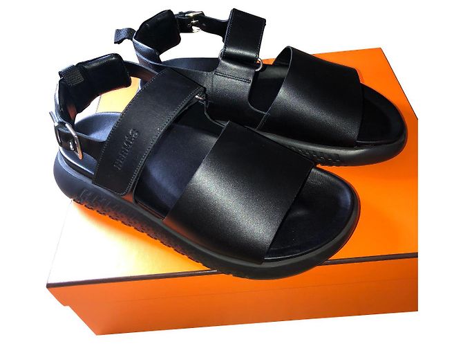Sandali Hermès Archipel in pelle nera Nero