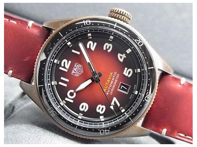 TAG HEUER Autavia Special edition bronze 42 MM WBE5192 Genuine goods Mens Silvery  ref.615557