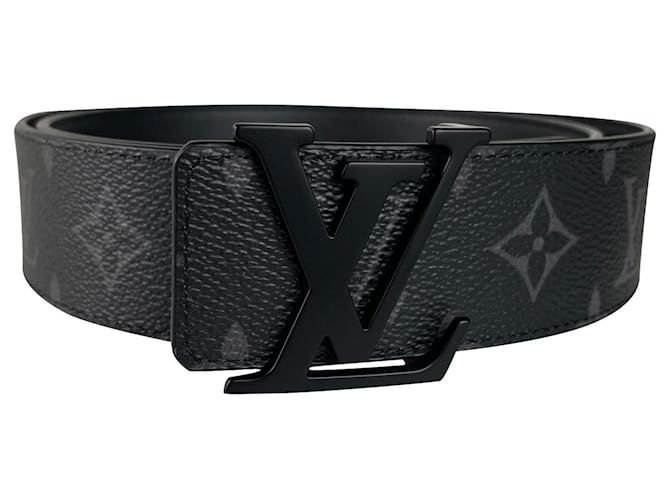 Louis Vuitton Matte Black LV Initials Belt 40MM