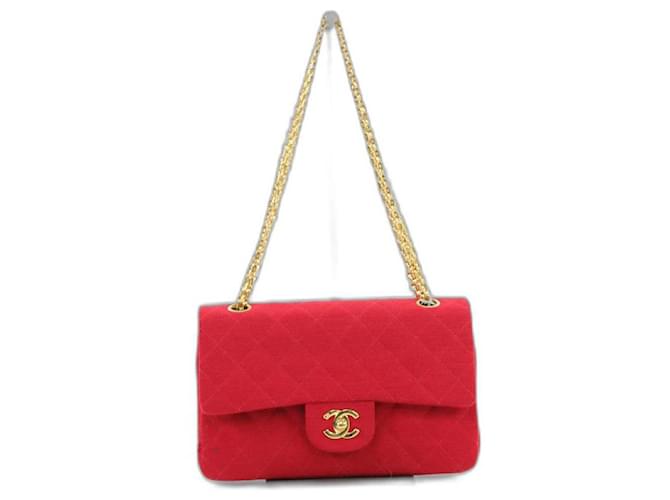 Chanel Timeless gold chain jersey Red Cloth ref.615586 - Joli Closet