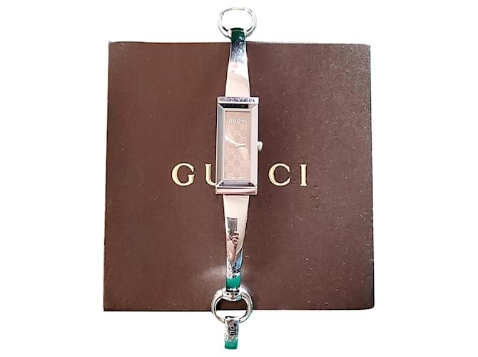 Marmont Gucci-Monogramm-Uhr Silber Stahl  ref.615594
