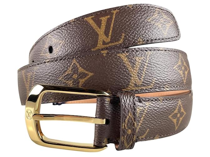 Cintura Louis Vuitton Ellisse 30MM Marrone Tela  ref.615603