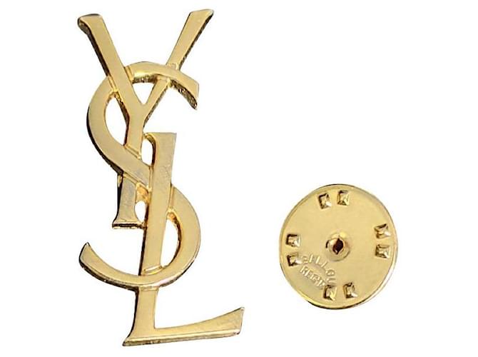 Yves Saint Laurent Pins & brooches Golden Metal  ref.615630
