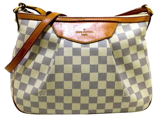 Louis Vuitton Siracusa GM Damier Azur Shoulder Bag White