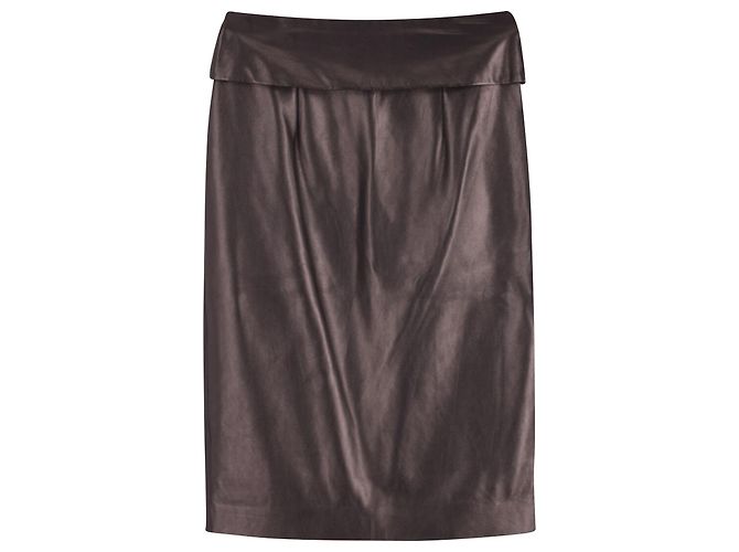 Isabel Marant Saia Lápis em Couro Nappa Preto
