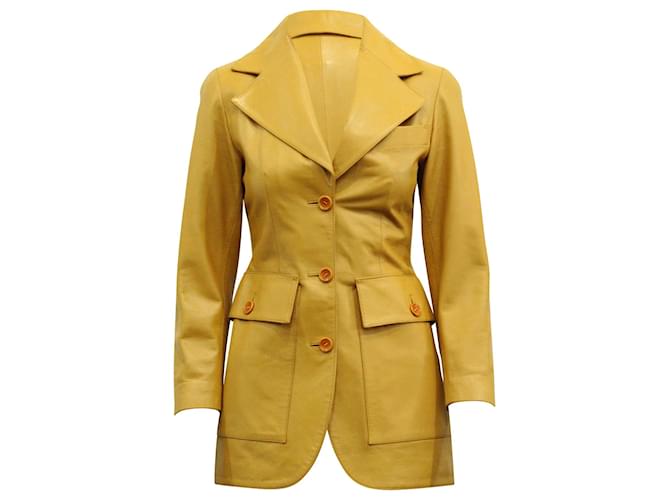 Loewe Classic Style Jacke aus gelbem Nappaleder  ref.615763