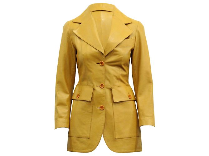Jaqueta estilo clássico Loewe em couro napa amarelo