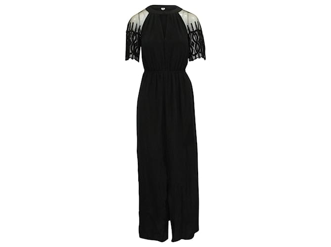 Alice by Temperley London Lace Sleeve Maxi Dress in Black Cotton   ref.615799