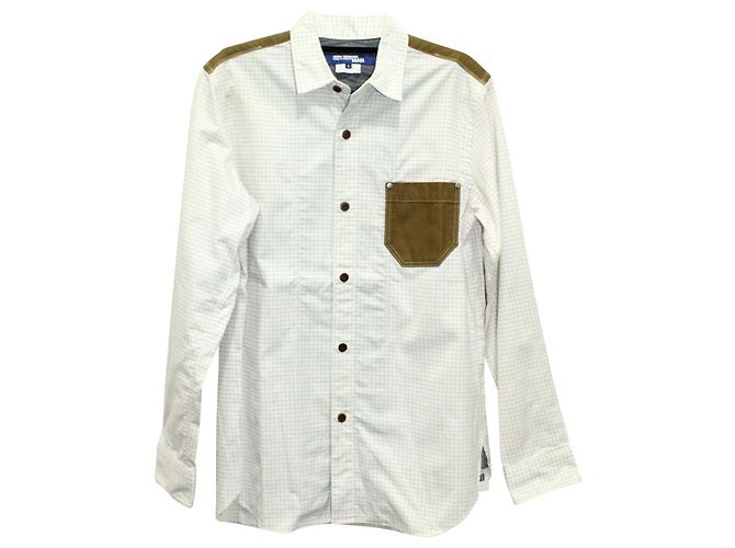 Camicia a quadri Junya Watanabe in cotone bianco