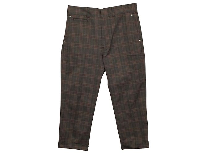 Junya Watanabe Pantaloni Cropped Uomo in Cotone Marrone