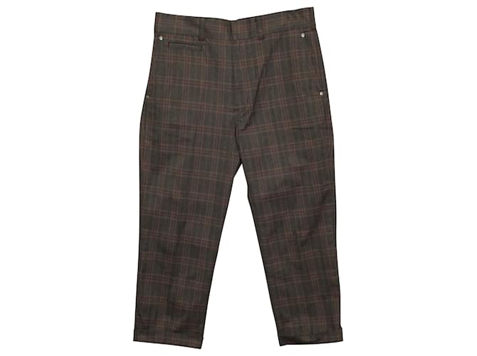 Junya Watanabe Man Plaid Cropped Trousers in Brown Cotton  ref.615824