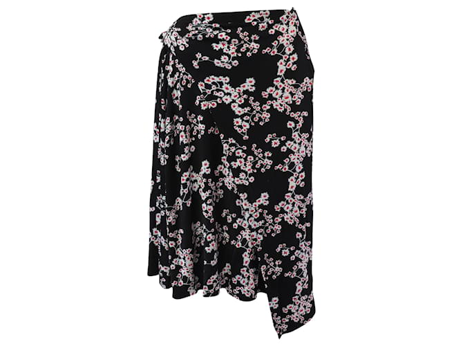 Paco Rabanne Floral Midi Skirt in Black Viscose Cellulose fibre  ref.615841