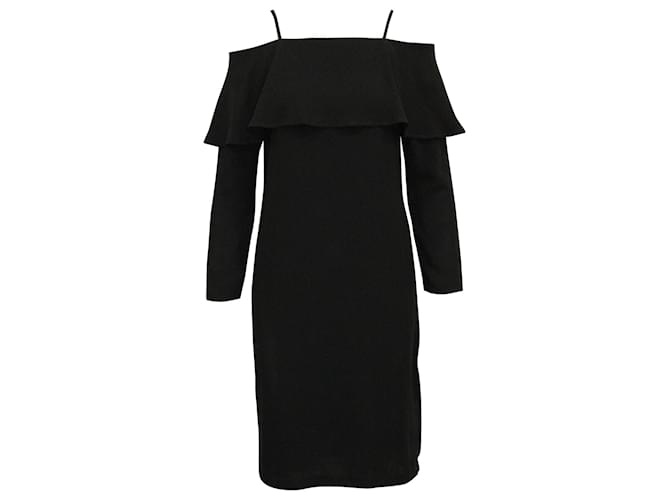 Iris & Ink Off The Shoulder Midi Dress in Black Polyester   ref.615842