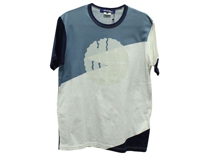 Camisa estampada gráfica Junya Watanabe Man em algodão azul