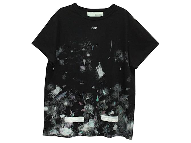 Off White Off-White Splash Ink T-Shirt aus schwarzer Baumwolle  ref.615898