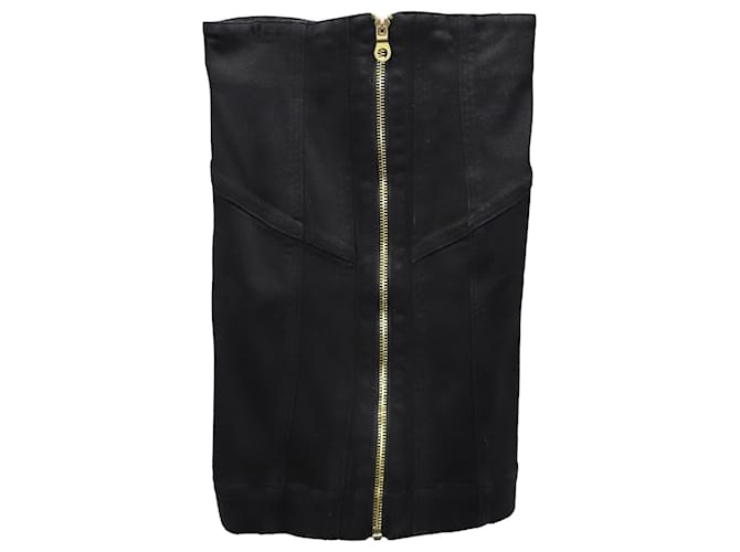 Zimmermann High-Waisted Reißverschlussrock aus schwarzem Baumwoll-Denim Baumwolle  ref.615915
