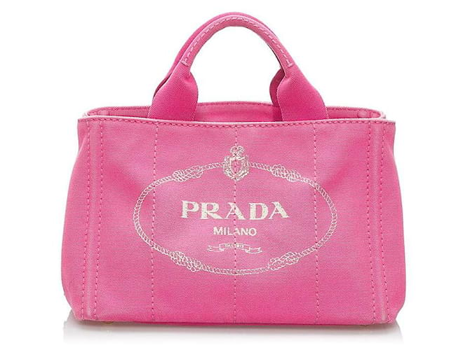 Prada Canapa Logo Handbag Pink Cloth ref.615916 - Joli Closet