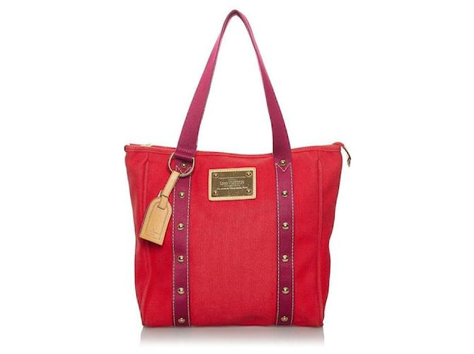 Louis Vuitton Antigua Cabas MM Red Cloth  ref.615926